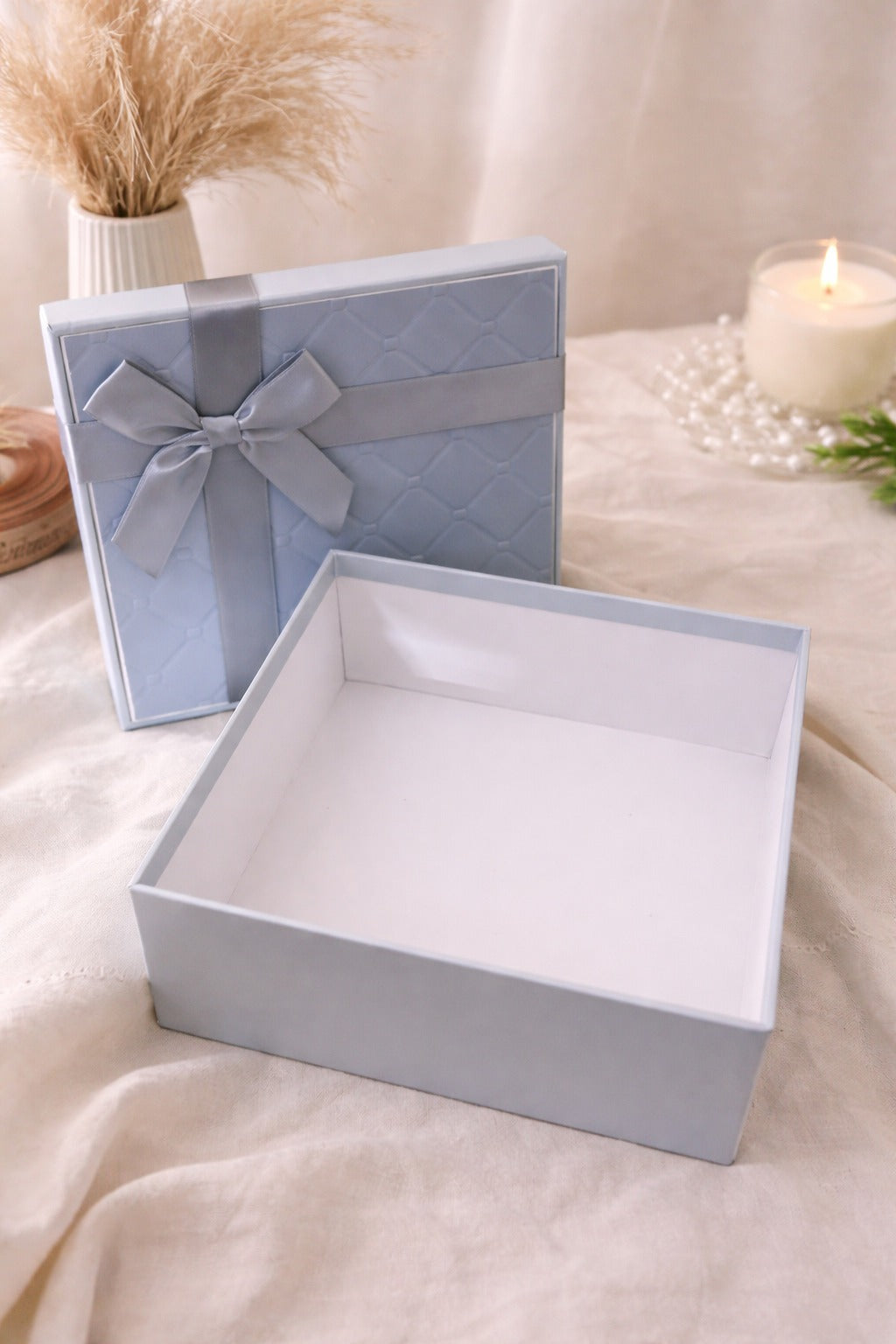 Ash Grey Embossed Gift Box (Set of 3)