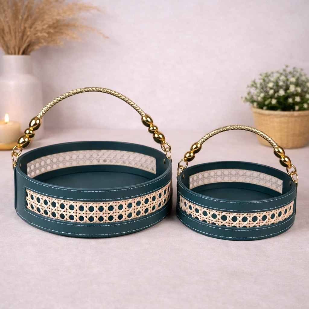 Emerald Cane Luxe Carry Tray