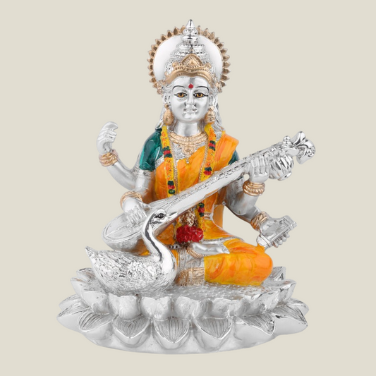 Maa Saraswati ji- Colored Statue