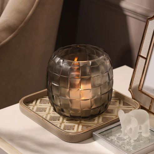 Biscay Glass Hurricane - Smoke Grey