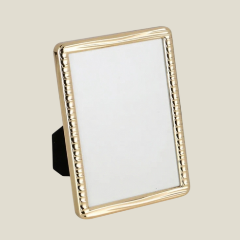 Elegant Gold-Tone Beaded Photo Frame – 5x7 in