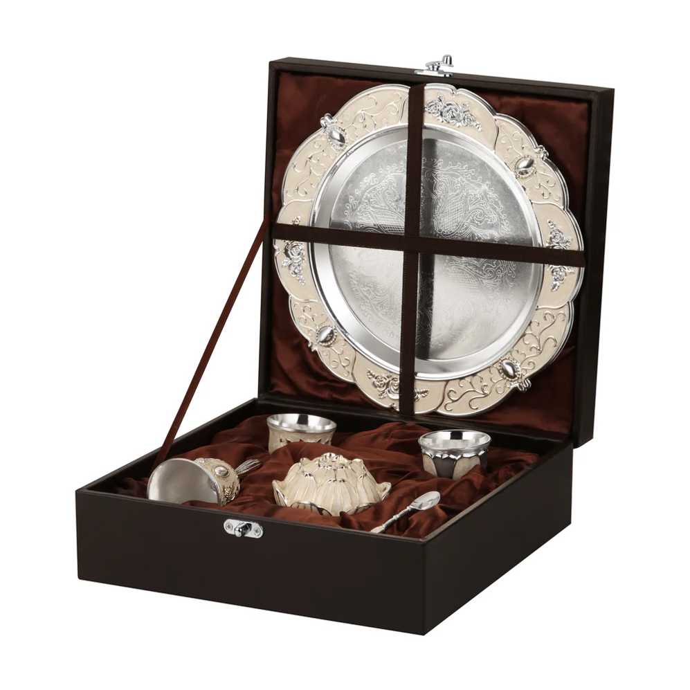 Pastel Puja Thali (White)