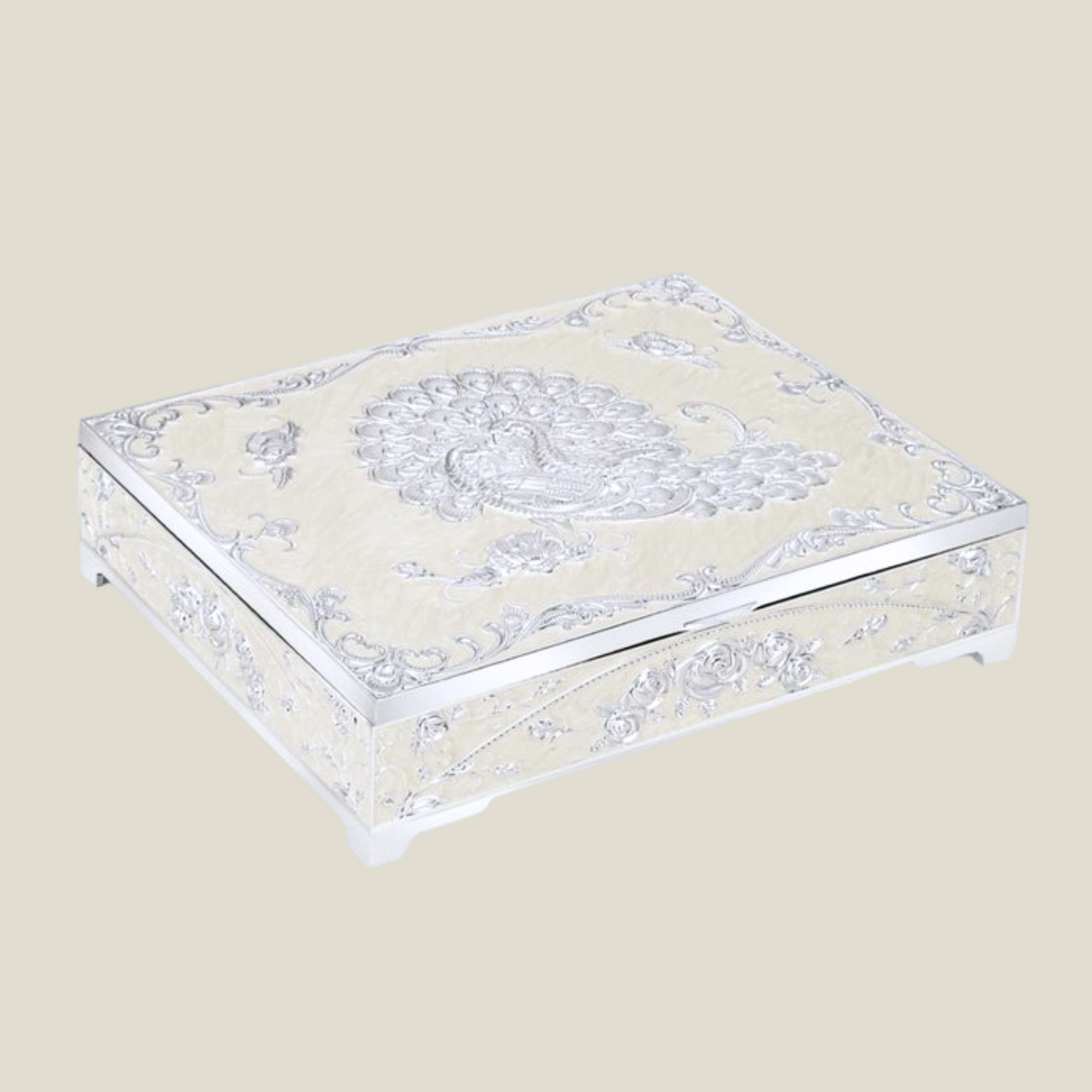 Peacock Dry Fruit Box 4 in 1 (white)