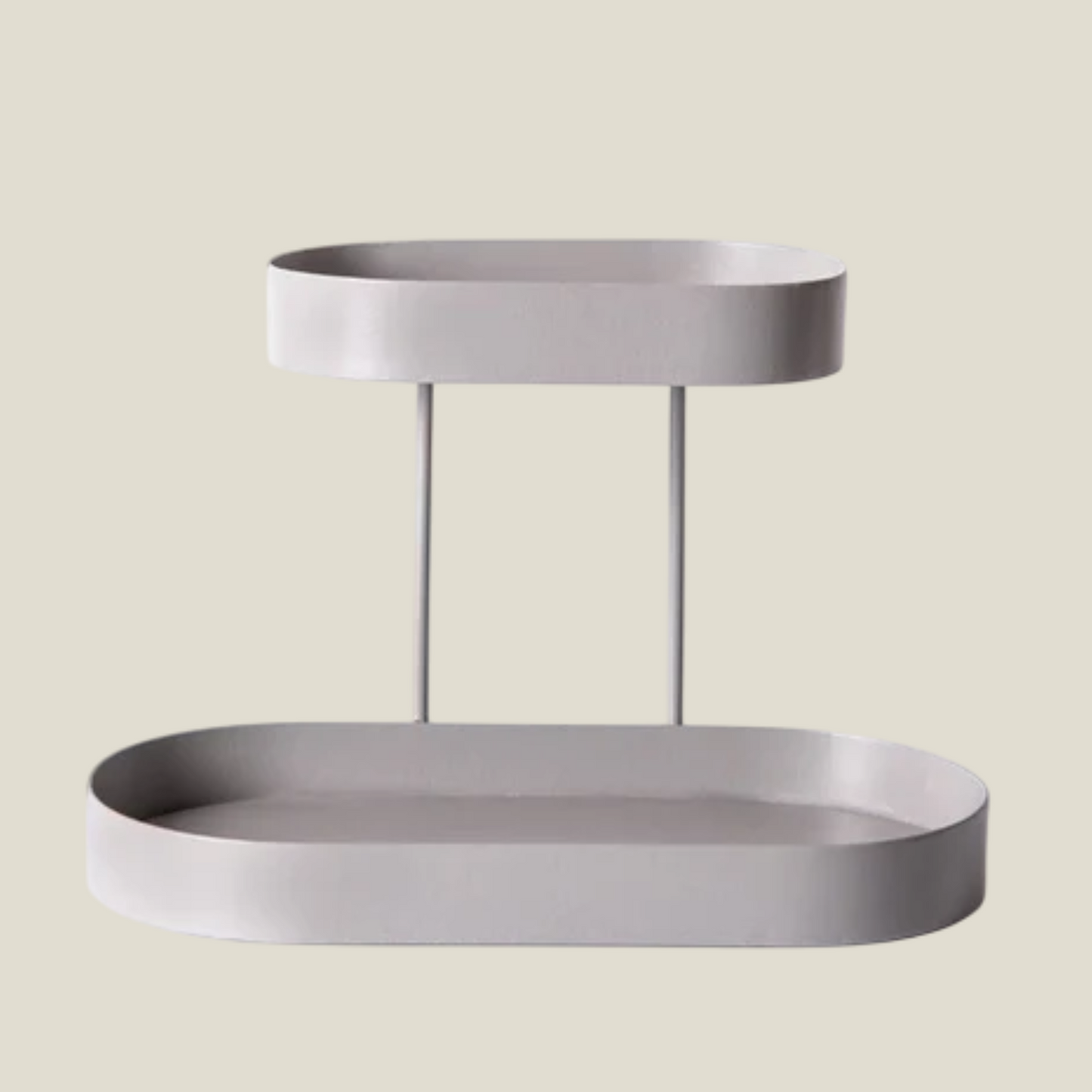 Twin 2-Tier Oval Stand - Grey