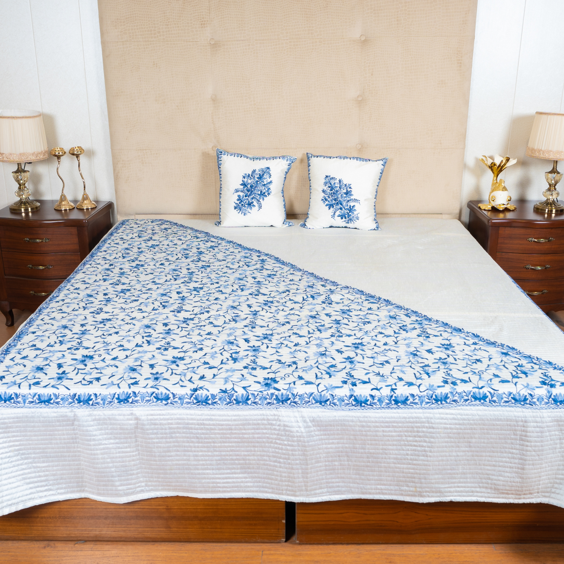 The LuxeLife Kashmiri Embroidered Bedcover