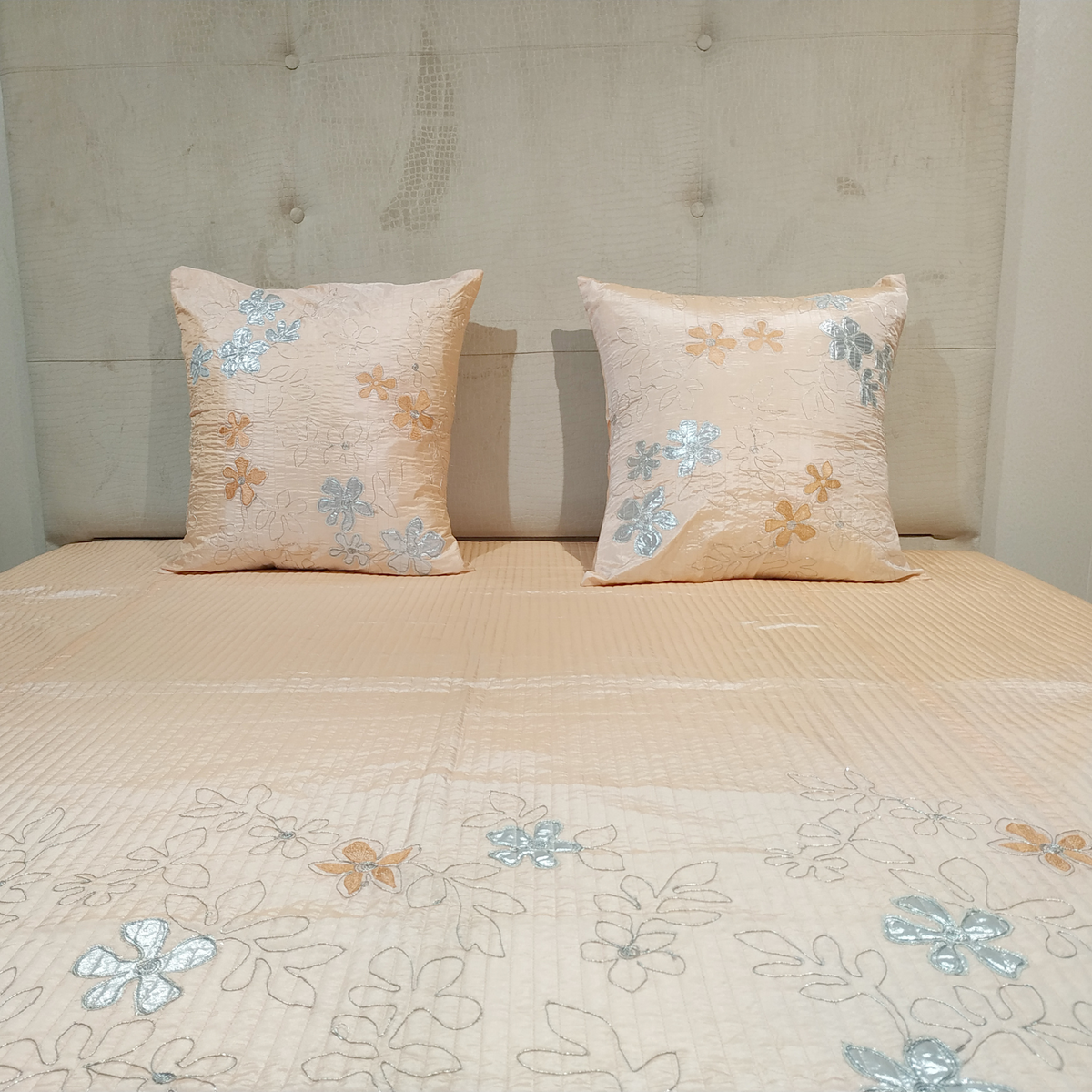 The LuxeLife Peach Bedcover