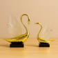 SET OF CRYSTAL WING SWAN