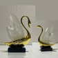 SET OF CRYSTAL WING SWAN