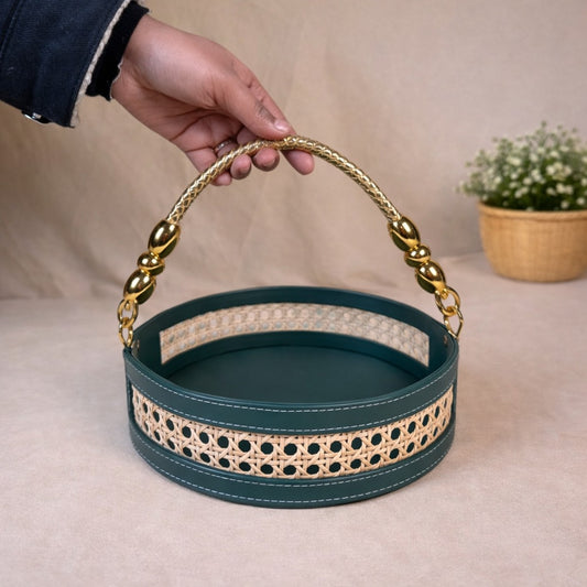 Emerald Cane Luxe Carry Tray