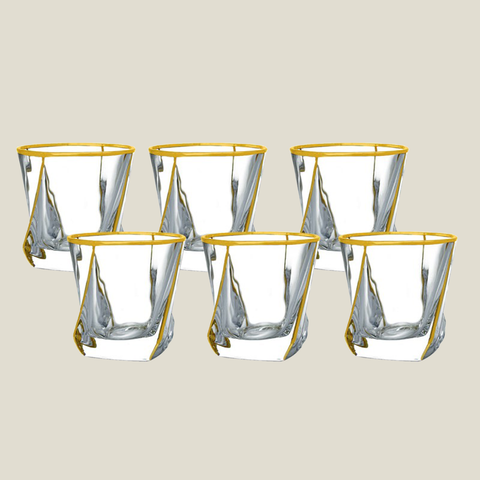 Set of 6 Elegant Whiskey Glasses