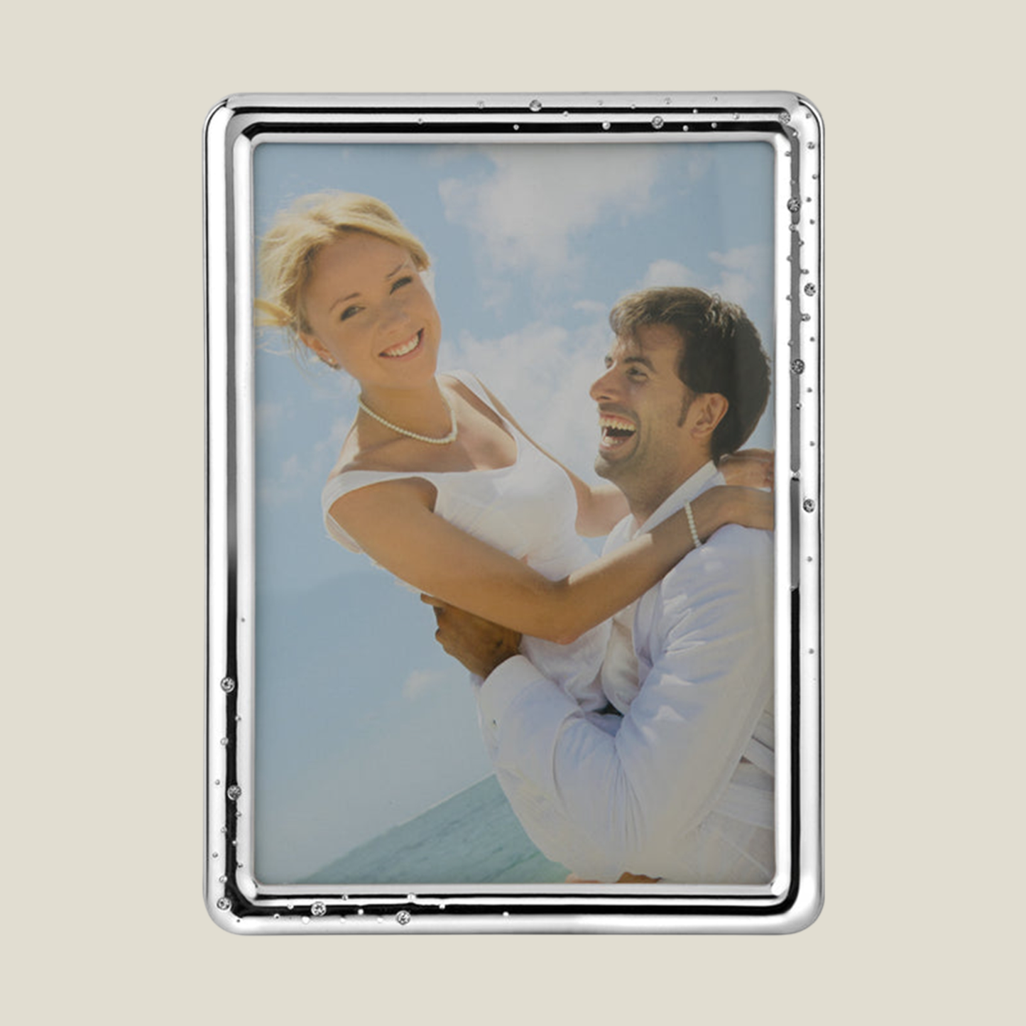 Swaroski photoframe medium - 5*7 - silver