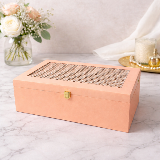 Blush Cane Luxe Storage Box