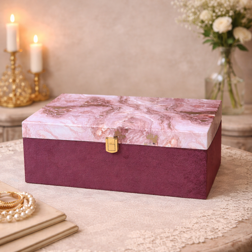 Plum Marble Luxe Keepsake Box