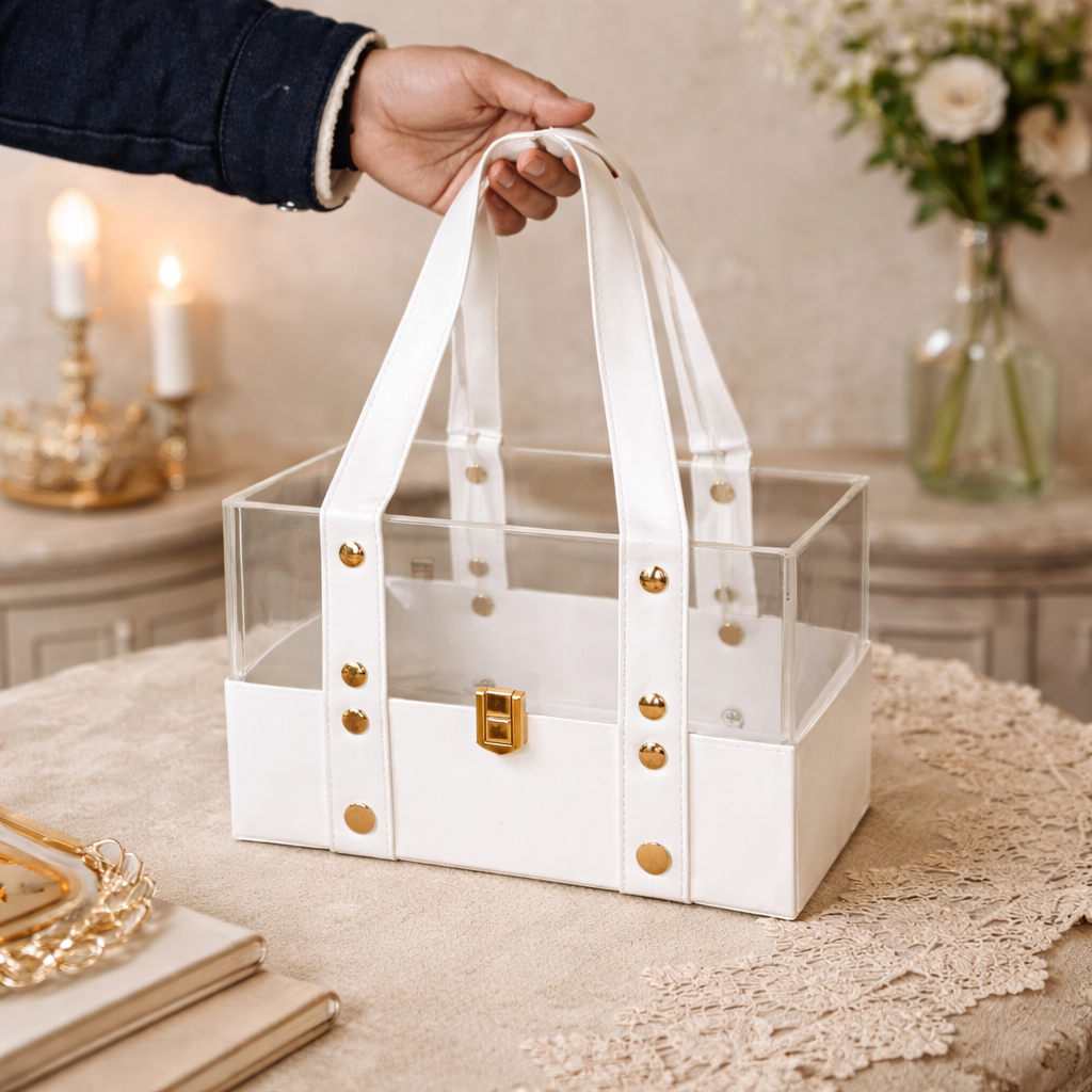 Ivory Crystal Luxe Carry Hamper