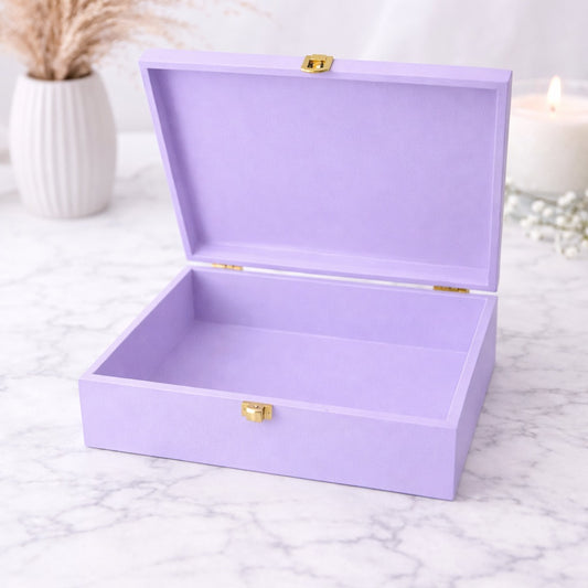 Lavender Luxe Keepsake Box with Gold Clasp