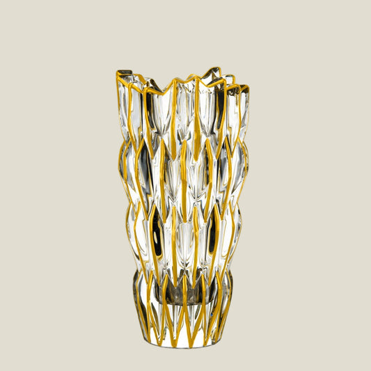 Rhombic Design Vase With Golden Lining - H-29.5 CM 71-721929