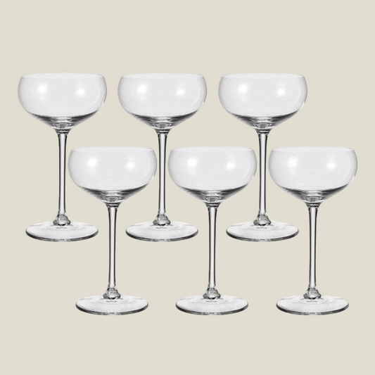 Cheers Champagne Bowl Glasses 315ml, Set of 6