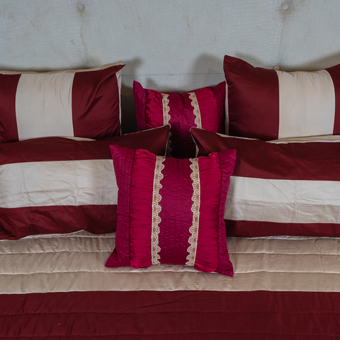 The LuxeLife Maroon Cotton Solid Bedcover