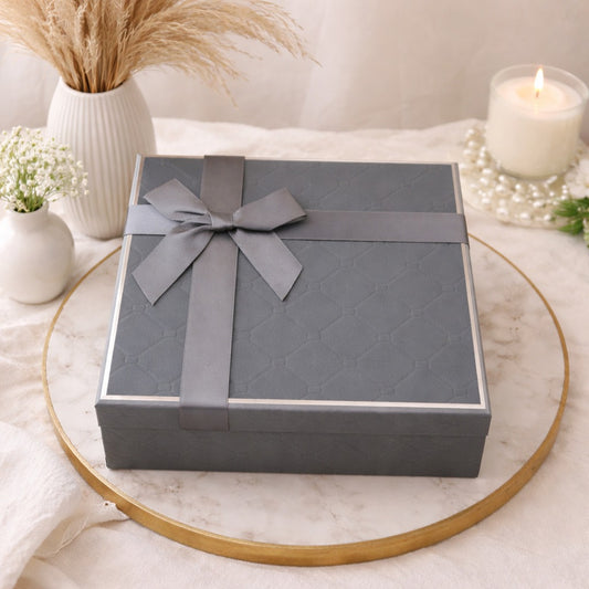 Ash Grey Embossed Gift Box (Set of 3)