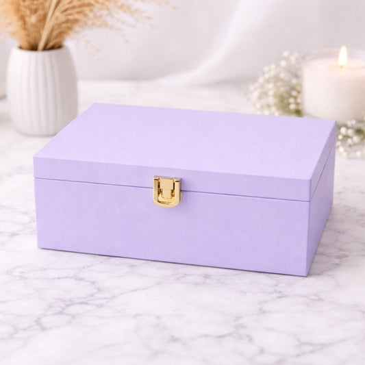 Lavender Luxe Keepsake Box with Gold Clasp