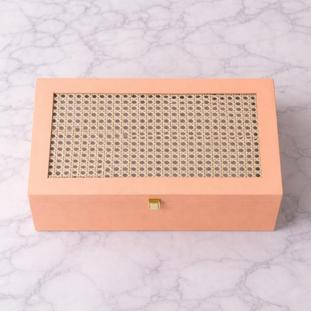 Blush Cane Luxe Storage Box