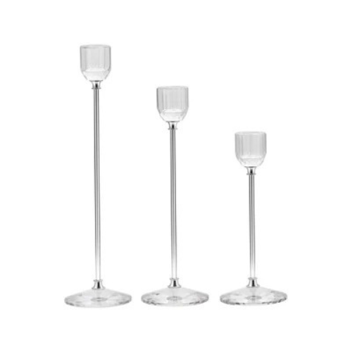 SET OF 3 CRYSTAL CANDLE HOLDER