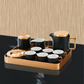 16 PC LUXURY TEA SET WITH TRAY BLACK