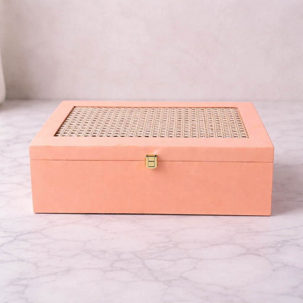 Blush Cane Luxe Storage Box