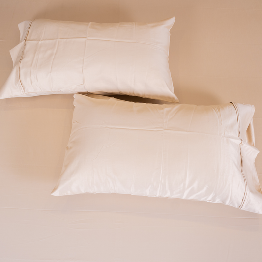 THE LUXELIFE SOLID BEIGE COTTON BEDSHEET
