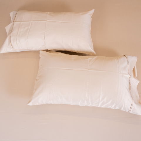 THE LUXELIFE SOLID BEIGE COTTON BEDSHEET