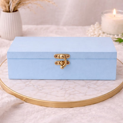 Wooden Storage Box with Brass Lock