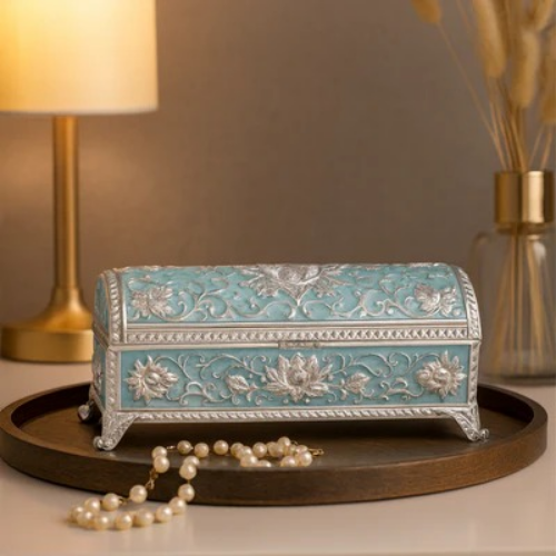 BLUE LOTUS VINTAGE WEDDING JEWELLERY BOX