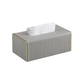 GOLD EDGE TISSUE BOX HOLDER -LIGHT GREY