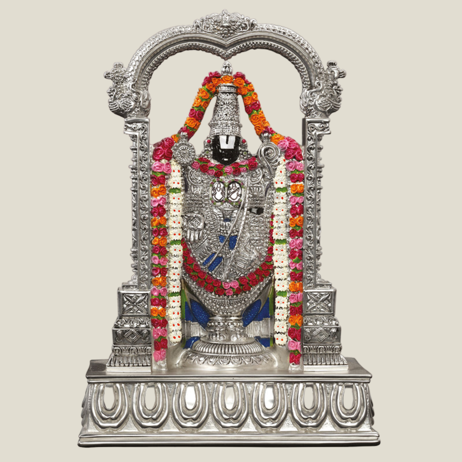 Tirupati Balaji Silver - (h-21 cm)