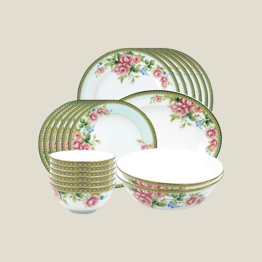 Rosa Basket-21 Pcs Dinner Set