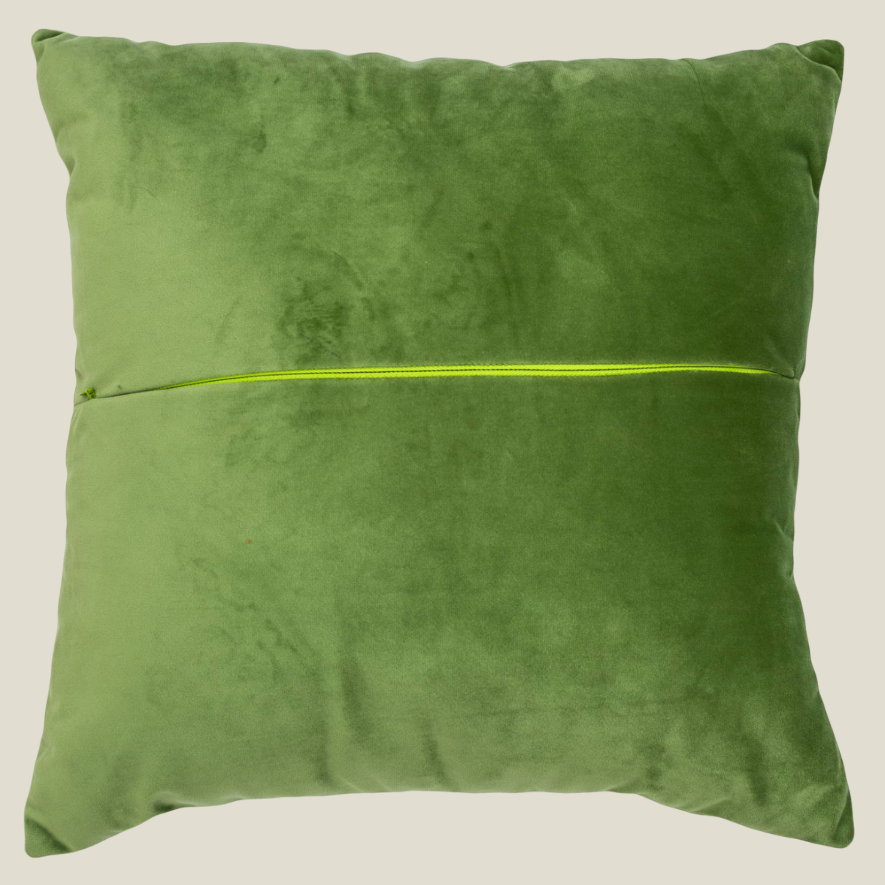 The Luxelife Green Velvet Floral Fully Embroidered Cushion Cover