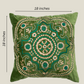 The Luxelife Green Velvet Floral Fully Embroidered Cushion Cover