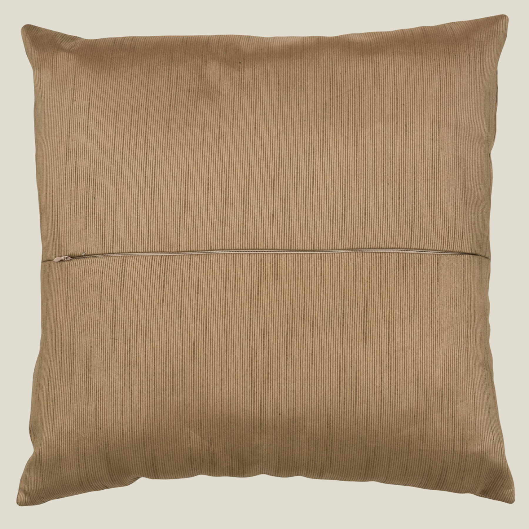 The Luxelife Brown Floral Fully Embroidered Cushion Cover