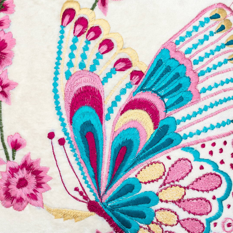 THE LUXELIFE EMBROIDERED BUTTERFLY CUSHION COVER