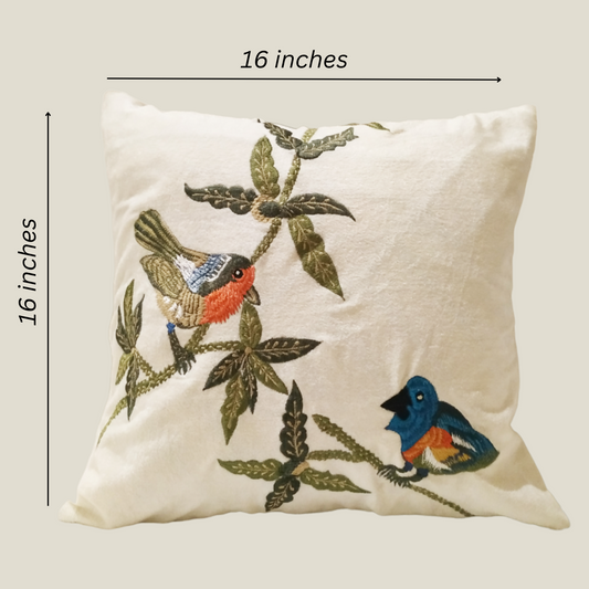 THE LUXELIFE FAUNA EMBROIDERED CUSHION COVER