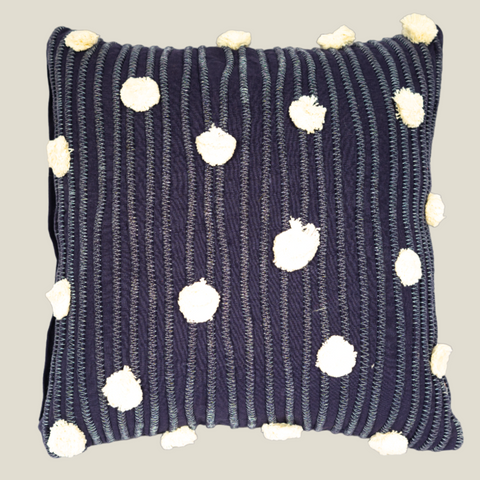 The LuxeLife Blue Cushion Covers with Pom Pom