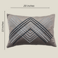 The Luxelife Handcrafted Grey Velvet Cushion Cover (Zigzag Embroidery)