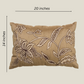 The Luxelife Dark Beige Dupion Floral Embroidered Cushion Cover