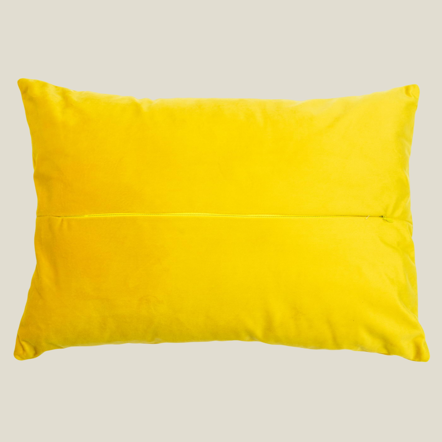 The Luxelife Yellow Velvet Floral Fully Embroidered Cushion Cover