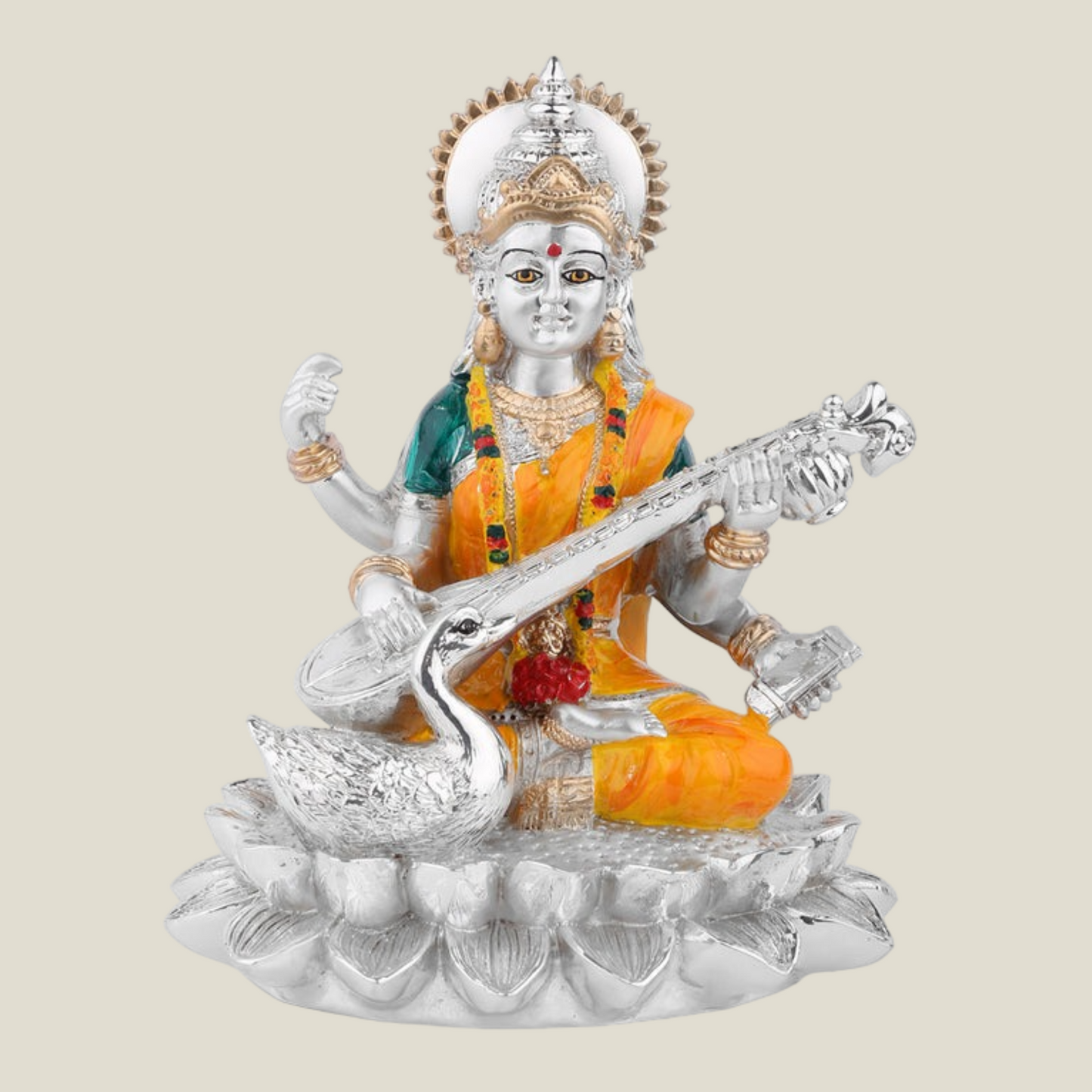 Maa Saraswati ji- Colored Statue