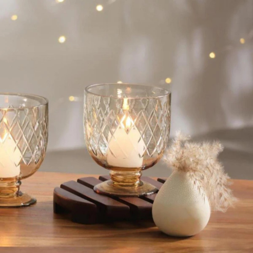 Havana Glass Hurricane - Amber