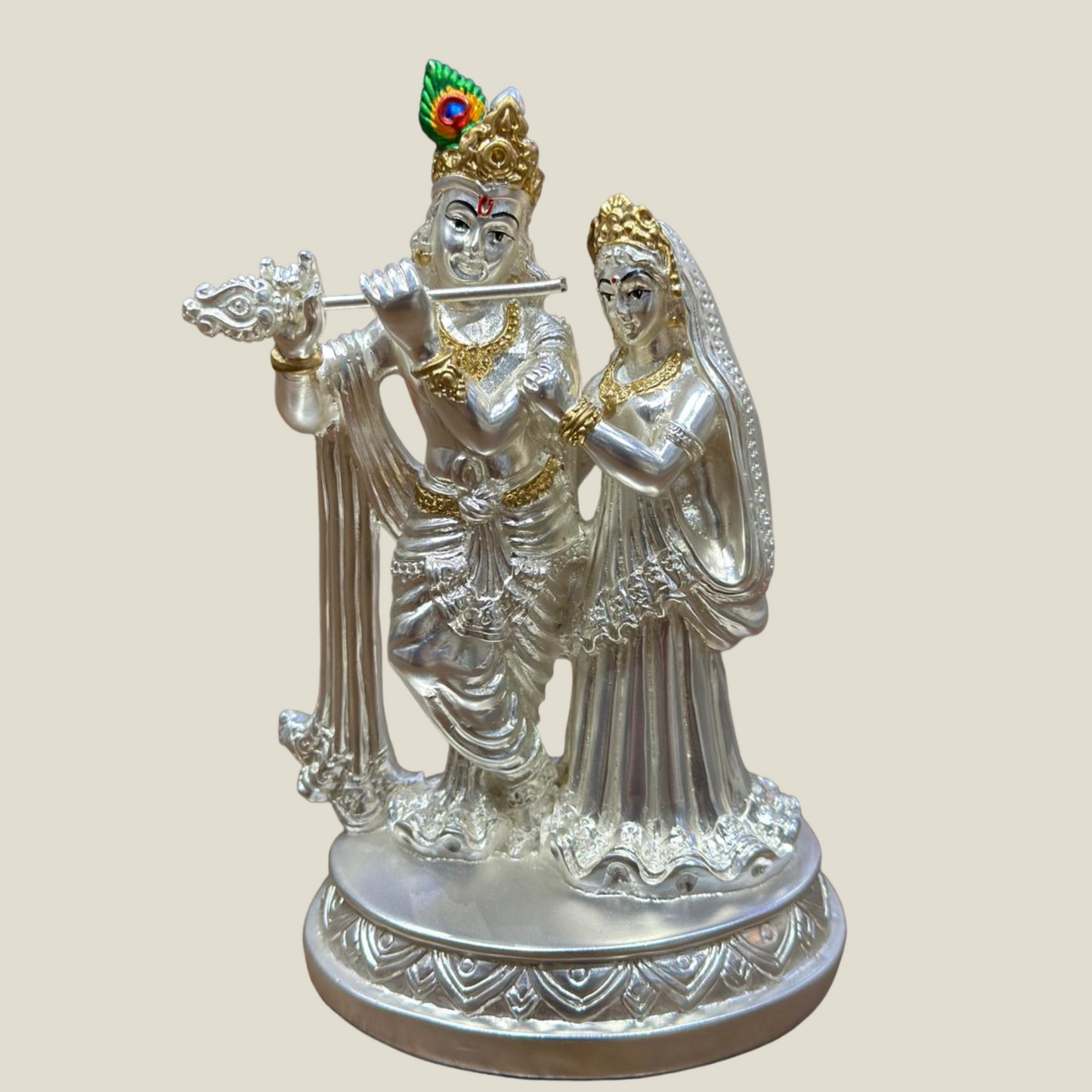 Radha Krishna silver small