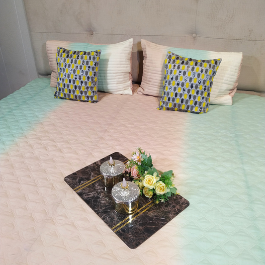 The LuxeLife Multicolor Shaded Quilted Bedcover
