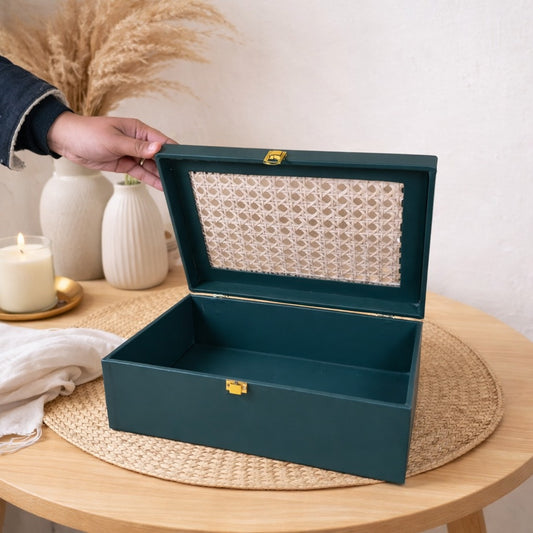 Emerald Cane Luxe Storage Box