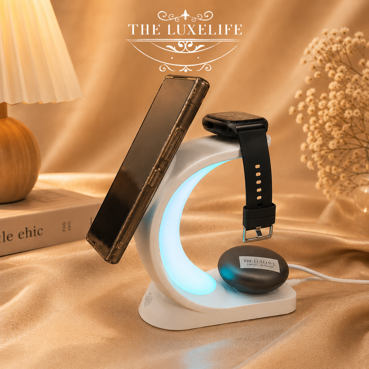 3-in-1 Charging Stand with LED Ambient Light